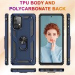 Wholesale Tech Armor Ring Stand Grip Case with Metal Plate for Samsung Galaxy A72 5G (Navy Blue)